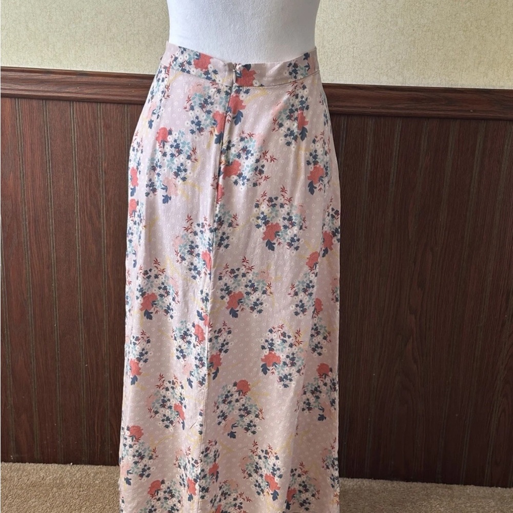 Velvet by Graham & Spencer Floral Maxi Skirt in Pink and Red